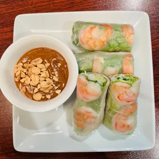 Shrimp &amp; pork salad rolls....and that peanut was bomb!!!