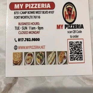 Address and QR code.