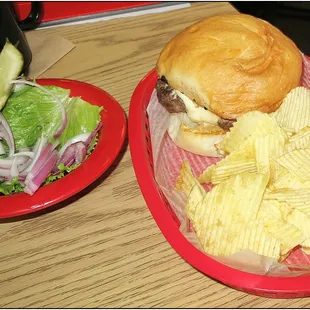 Burger and Salad