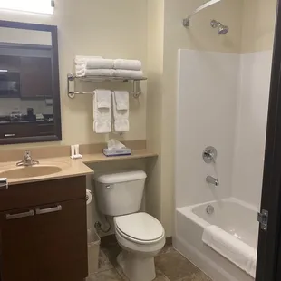 Spacious and clean bathroom