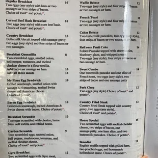 menu