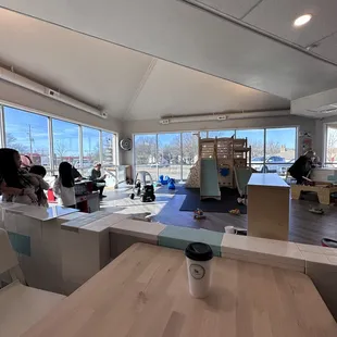 the view of the city from the kitchen