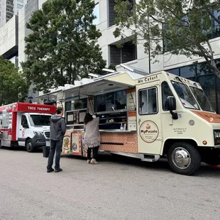 a line of food trucks