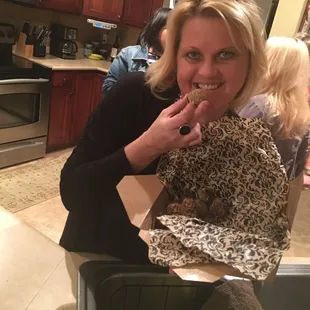 Jenn K from @vinomobilebar enjoying some delicious truffles
