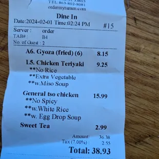 My check