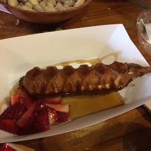 Chicken and waffle, chicken sausage inside a waffle!!!