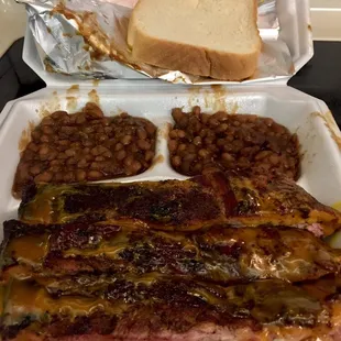 Closer view of the ribs...tender &amp; tasty