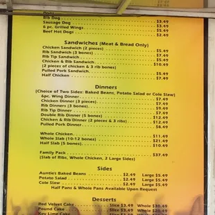 Their menu