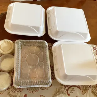 a variety of food items on a table