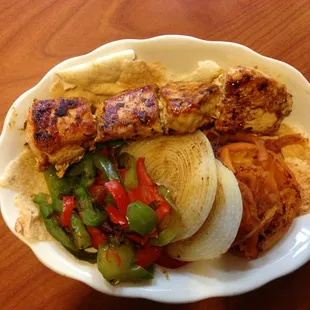 Chicken kabob with grilled vegetables!!