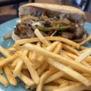 Philly Cheese Steak with fries