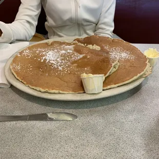 2 humongous pancakes!  Wow