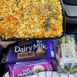 Just done of the products including chicken biryani.
