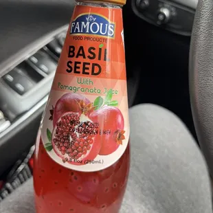 Drink- pomegranate juice with basil seeds