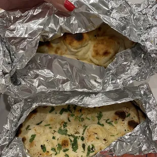 Regular and Garlic Naan