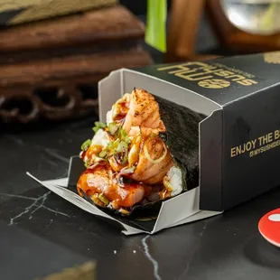  box of sushi on a table