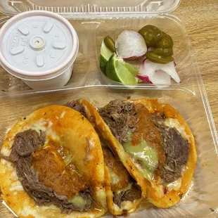 3 Birria QuesaTacos with Consomme