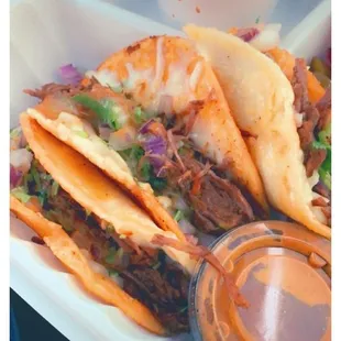 3 QuesoBirria Tacos with Consume