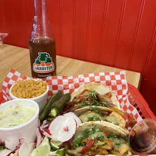 Shrimp Taco with Rice and Beans