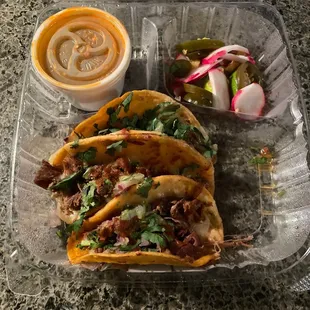3 Birria QuesaTacos with Consomme