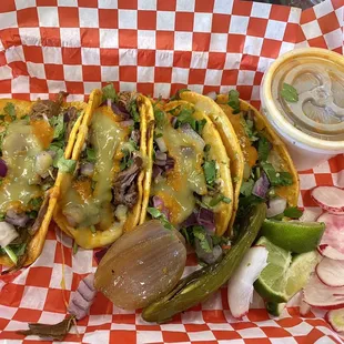 Quesobirria Taco with Consomme