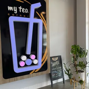 Boba sign at the entrance