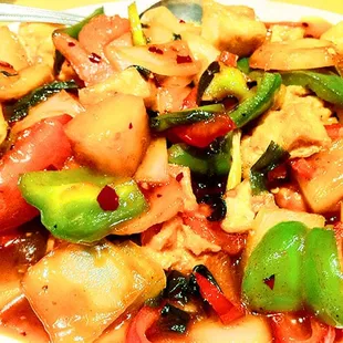 Cashew Stir Fry with  fried tofu (sweet/salty/spicy/smoky sauce)