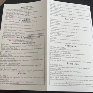 Menu- lunch special menu continues on that second page.