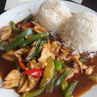 Basil leaf w/ chicken 3/5 spice level