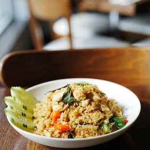 a plate of fried rice