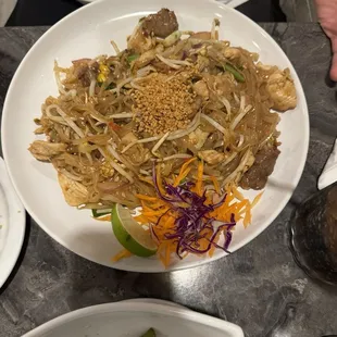 Chicken and beef pad Thai
