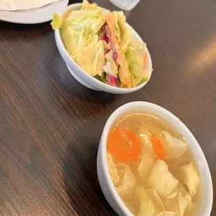 Salad and soup for lunch special sides