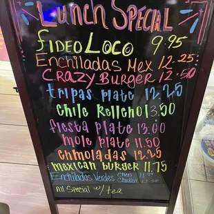 Lunch specials