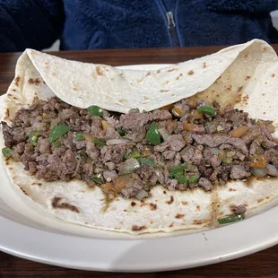 Super taco asada a la mexicana