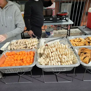 Snack stall in parking lot pop-up.