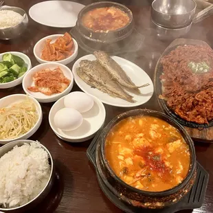 Assorted Mushroom Soft Tofu, Original Soft Tofu, Spicy Pork BBQ