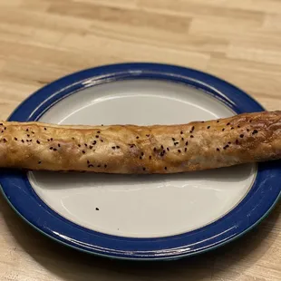 Delicious Turkish bread with ground meat and cheese.