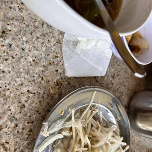 See that trash plastic on the plate?  It was a tough chew and I had to spit it out!