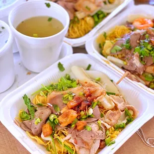 a variety of asian food