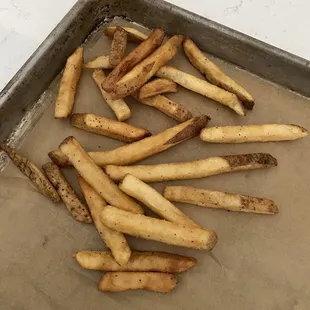 One order of $4.00 fries I had to reheat at home after picking up a $46 to go order.