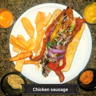 Sausage dog with fries