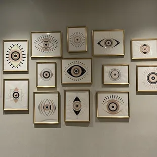 Cute eye collage near elevator