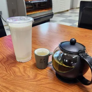 Yogurt drink tastes like Pina Colada, chrysanthemum tea