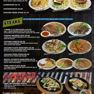 Hamburger, steaks, From the grill