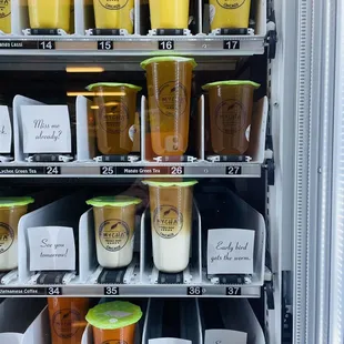 a vending machine filled with drinks