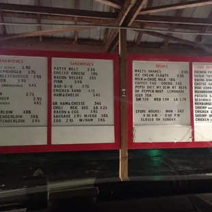 Drive thru menu