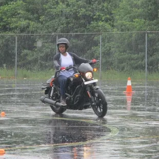 Making the curve and turning my head