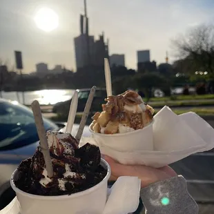 Cookie &amp; cream, and Cinnamon Toast Crunch