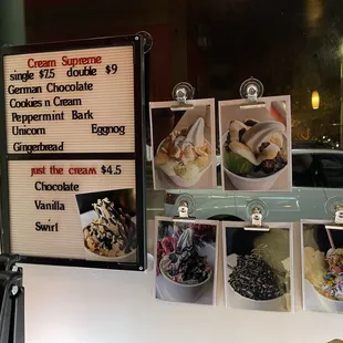 Menu and pictures of their creations at My Goodness in Oakland.