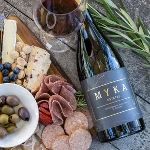 Delicious charcuterie boards and Pinot Noir.